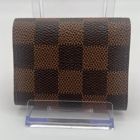 LOUIS VUITTON VINTAGE DAMIER EBENE CUFFLINK JEWELRY AIR POD CASE POUCH - Picture 4 of 8